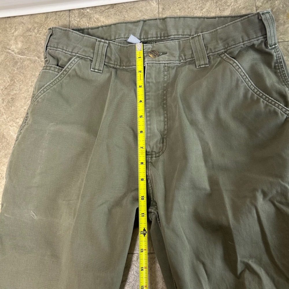 Carhartt Carpenter Work Pants Mens 32x34 Moss Green Canvas Utility - Picture 5 of 11